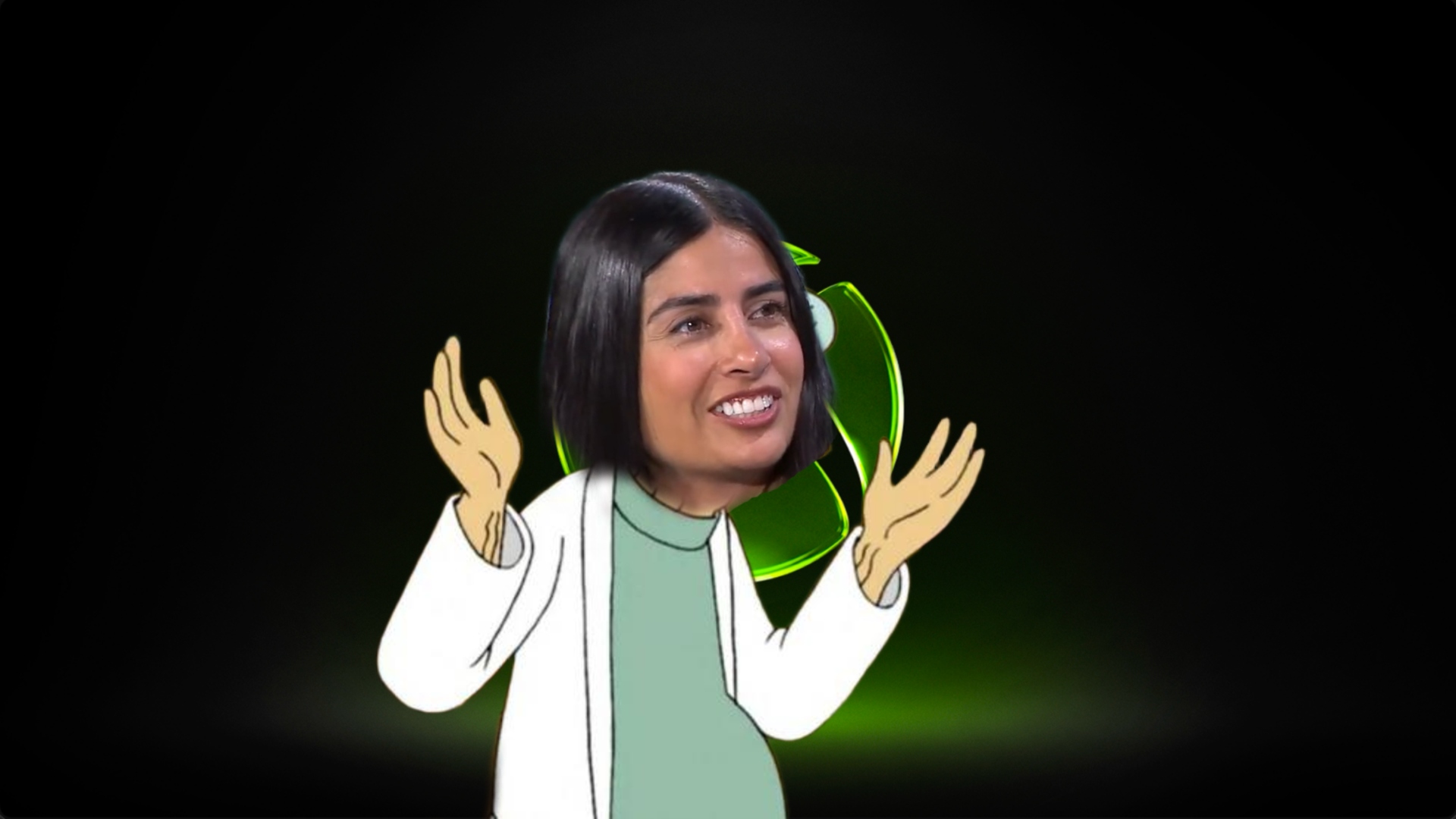 Asha Sharma face super imposed on futurama Good News meme with Xbox logo in the background.