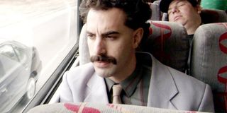 Borat riding the bus