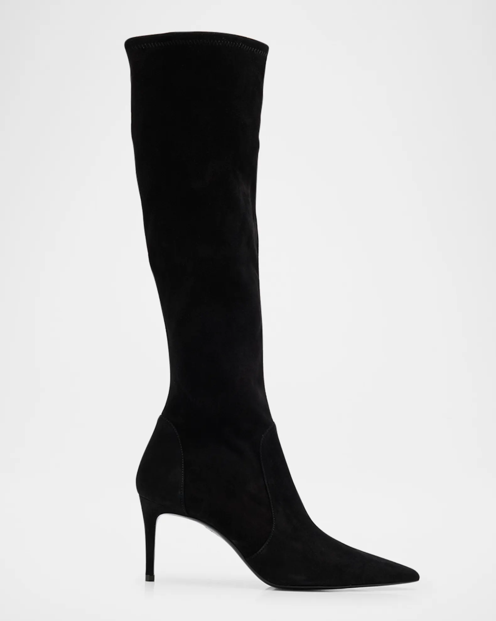 Black suede heel boots