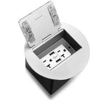 Kanaya floor receptacle with dual USB-A