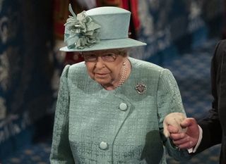 the queen in dress at state opening