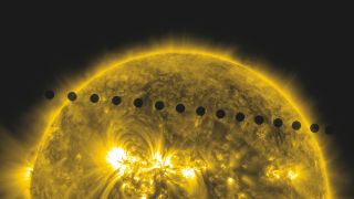 Venus transit across sun