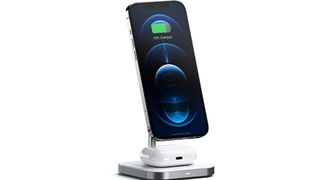 best iPhone stands with wireless charging: Satechi Aluminum 2-in-1 Magnetic Wireless Charging Stand
