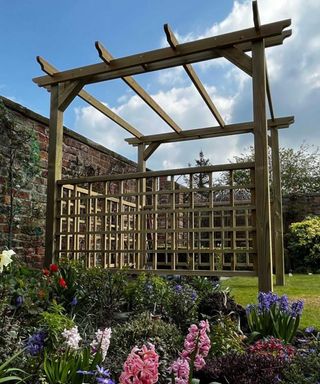 pergola with trellis panels from Jacksons Fencing