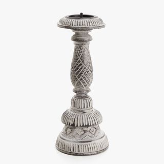 silver coloured candlestick