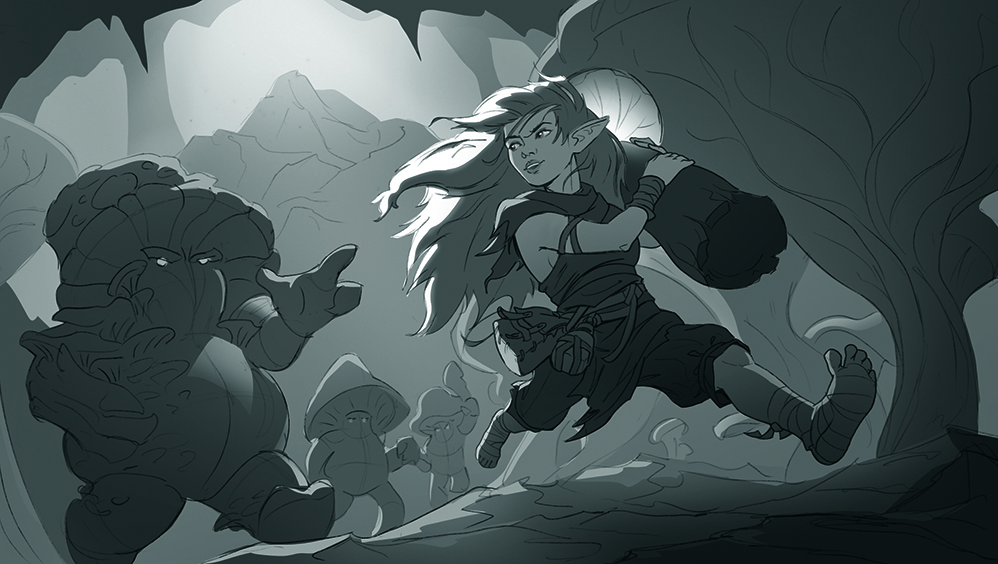 Image from a tutorial on how to draw a Circle of Spores druid