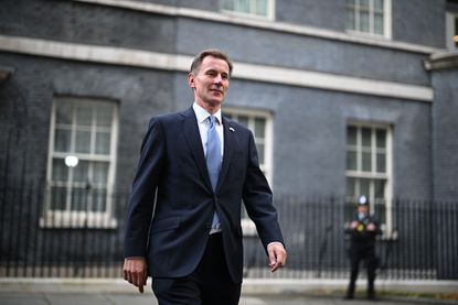 Chancellor of the Exchequer Jeremy Hunt leaves Number 10 in Downing Street