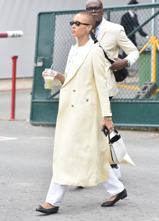 Adwoa Aboah attends day 8 of the Wimbledon 2019 Tennis Championships at All England Lawn Tennis and Croquet Club on July 09, 2019 in London, England