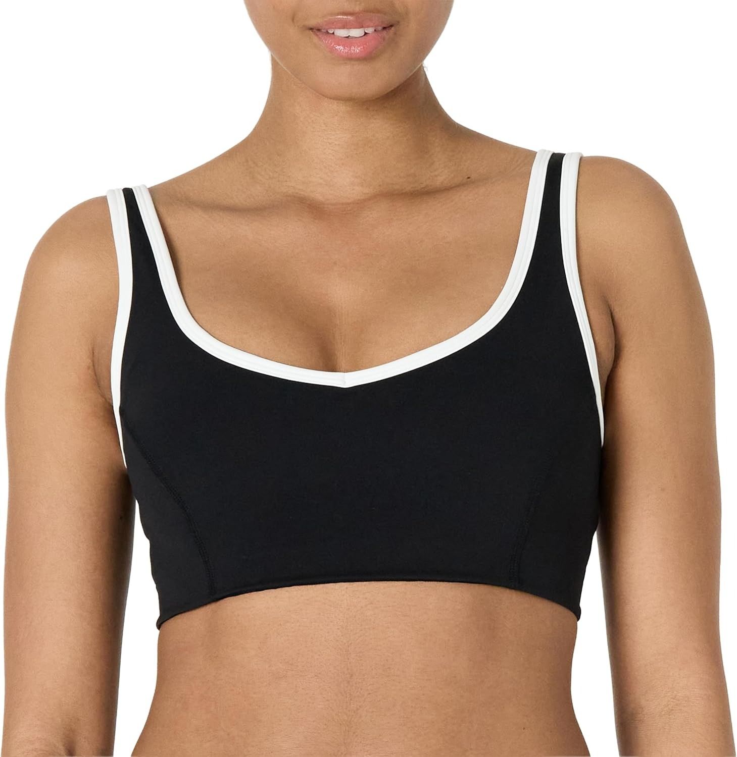 Amazon Essentials, V-Neck Sports Bra With Contrast Trim