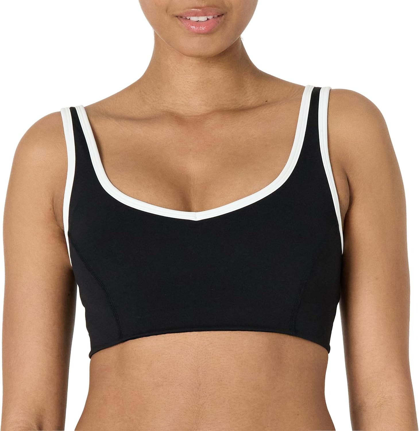 Amazon Essentials, V-Neck Sports Bra With Contrast Trim