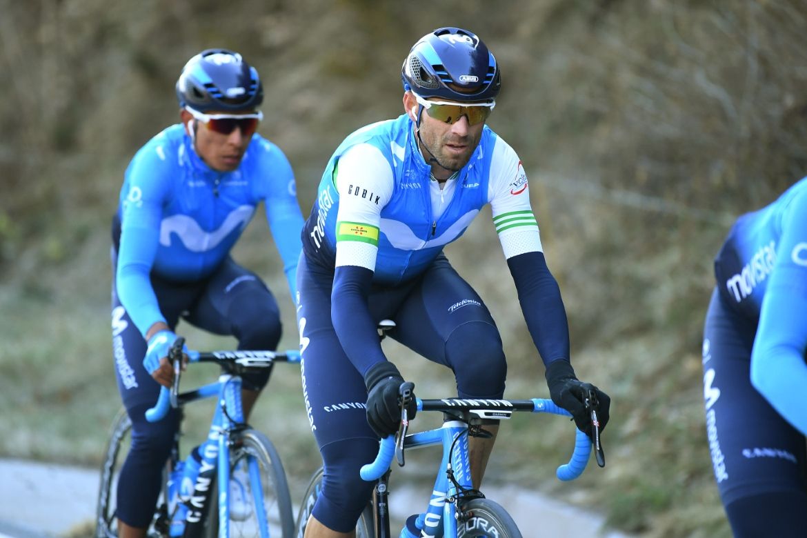 Alejandro Valverde (Movistar) in the race lead