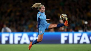 Lauren Hemp of England controls the ball during the FIFA Women's World Cup Australia & New Zealand 2023 Semi Final match between Australia and England at Stadium Australia