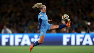 Lauren Hemp of England controls the ball during the FIFA Women&#039;s World Cup Australia &amp; New Zealand 2023 Semi Final match between Australia and England at Stadium Australia