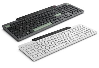 Leaked image of Lenovo's self-charging wireless Bluetooth keyboard in black and white