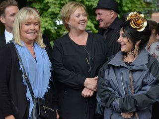 Pauline Quirke, Linda Robson and Lesley Joseph film scenes for Birds Of A Feather