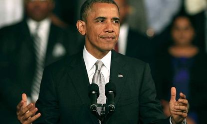 President Barack Obama delivers a speech at the University of Cape Town on June 30 in South Africa.