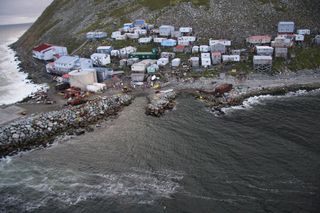 The native village of Little Diomede sits on the border of Russia and the United States.