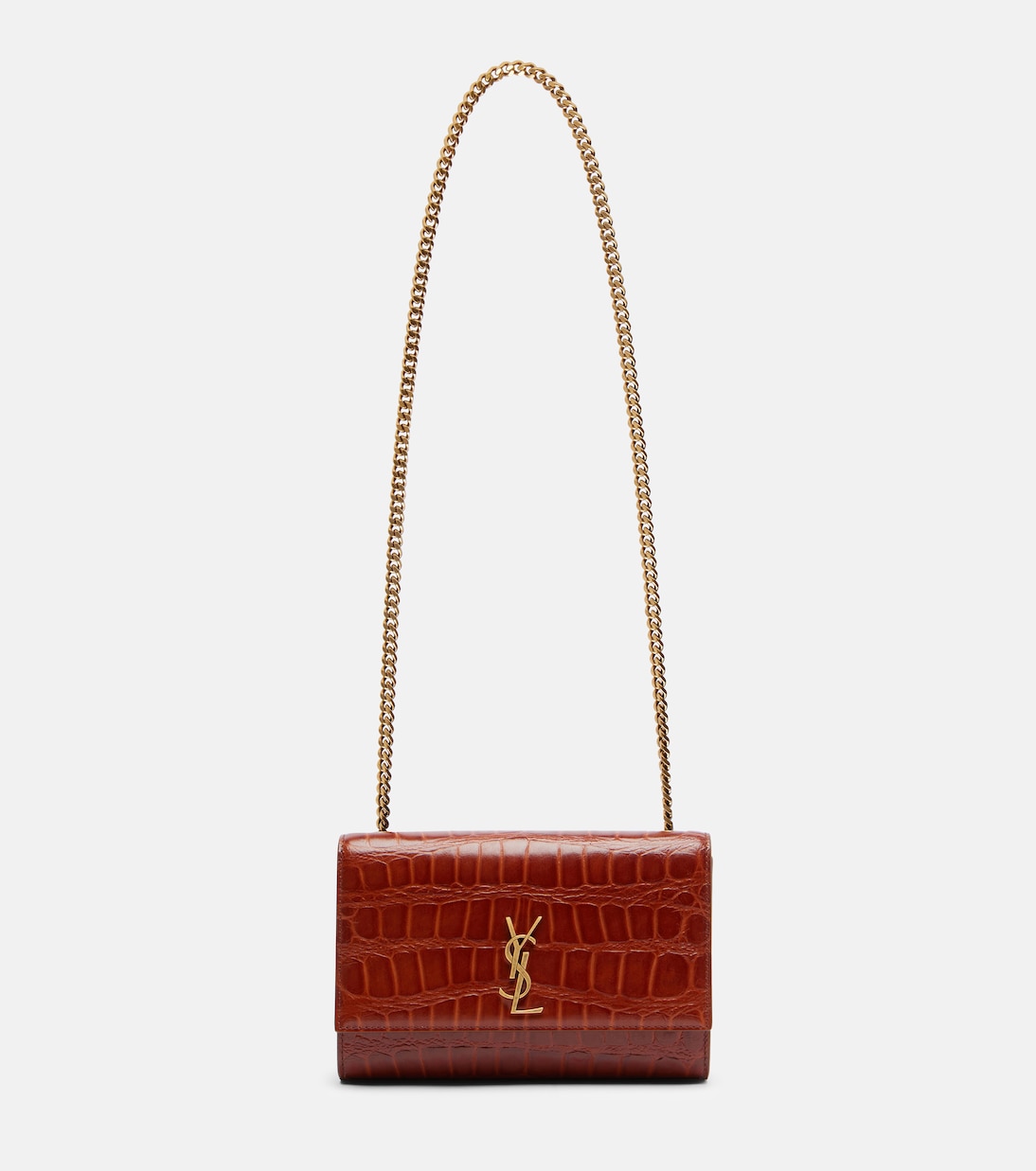 Kate Small Croc-Effect Leather Shoulder Bag