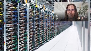 Remote teams looking through the eyes of a Google Glass user in a data centre