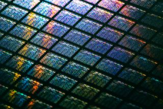  Silicon wafer containing microchips