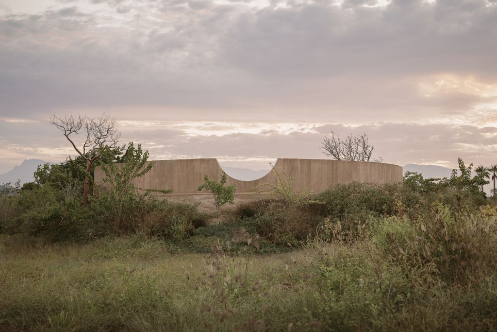 a minimalist wooden ceremonial space