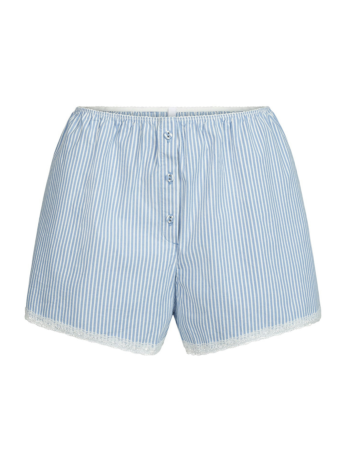 Cotton Poplin Sleep Short | Cadet Stripe | Xxs