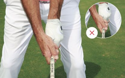 Strong golf grip