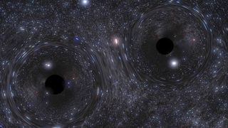 An image of two black holes in a binary pair, which could be more stable than scientists believed.