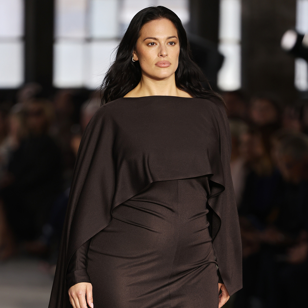MILAN, ITALY - SEPTEMBER 25: Ashley Graham walks the runway at the Boss front row during Milan Fashion Week Womenswear Spring/Summer 2026 on September 25, 2025 in Milan, Italy. (Photo by Max Cisotti/Dave Benett/Getty Images)