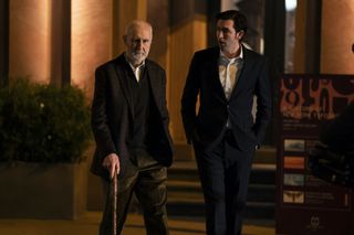 James Cromwell and Nicholas Braun in Succession