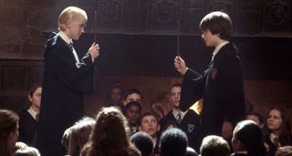 draco and harry potter duel