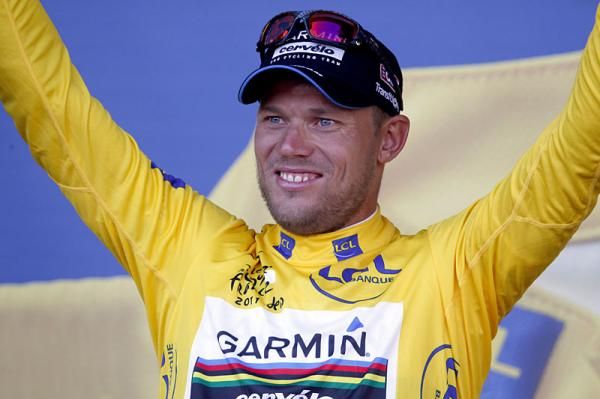 Thor Hushovd (Garmin-Cervelo) in yellow