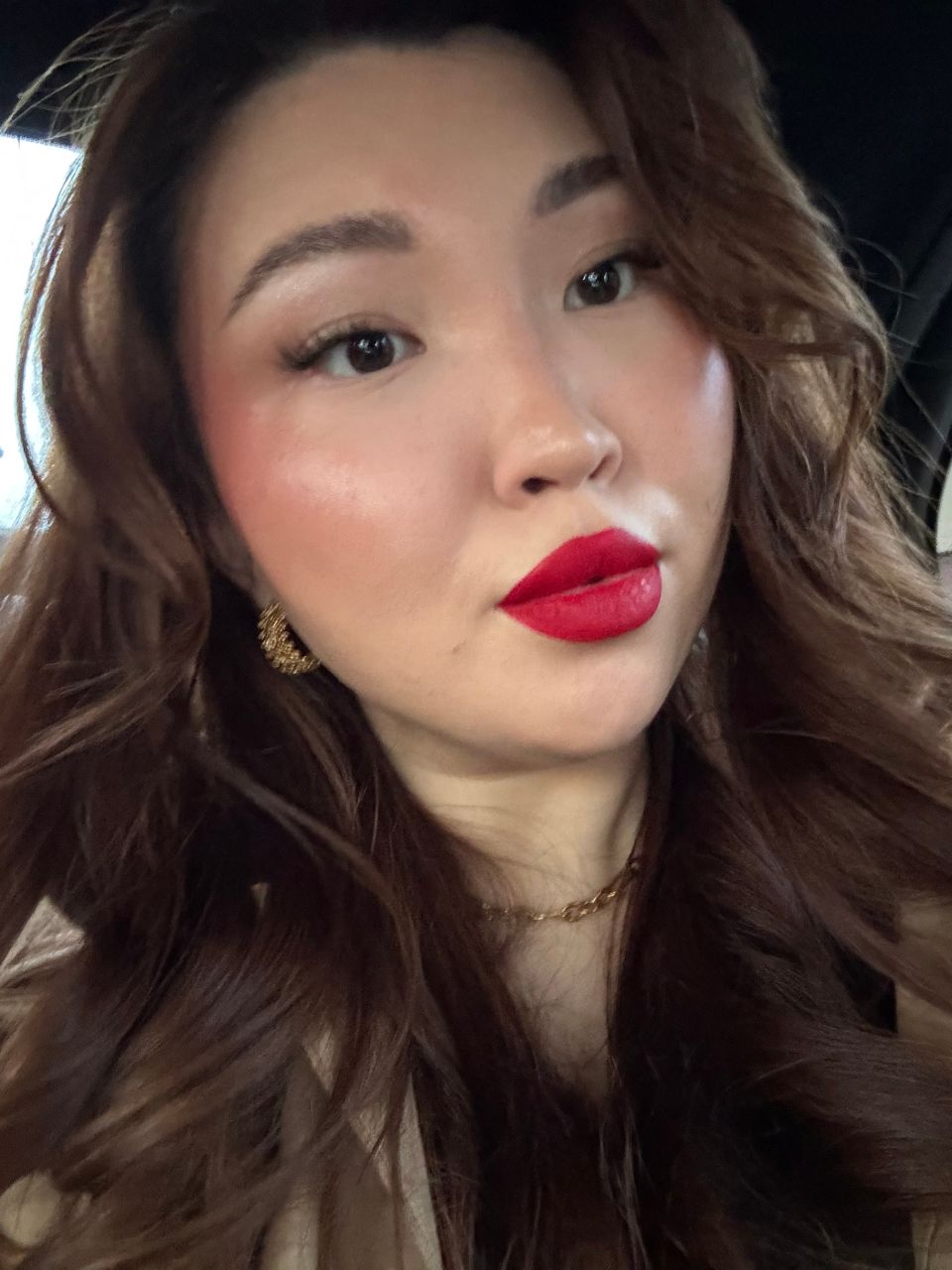 An image of @deniseprimbet wearing the Velveteen Liquid Lip Colour by Lisa Eldridge
