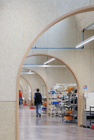 arches inside Hermès' Maroquinerie de Louviers leather production facility by Lina Gotmeh