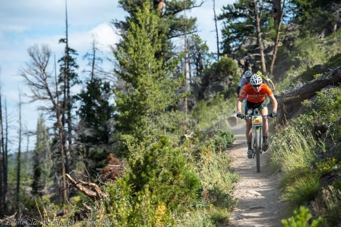 Racer leader Alex Grant and Kyosuke Takei stay close together throughout a 3 hour 19 minute stage
