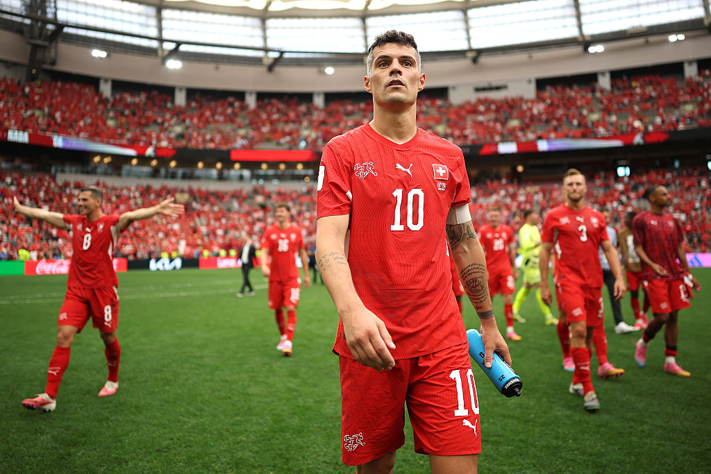 Granit Xhaka em ação pela Suíça na Copa do Mundo de 2026