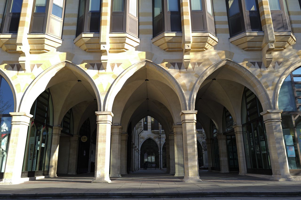 Leica Q3 sample photos &ndash; arches of an old building, lit by the morning sun