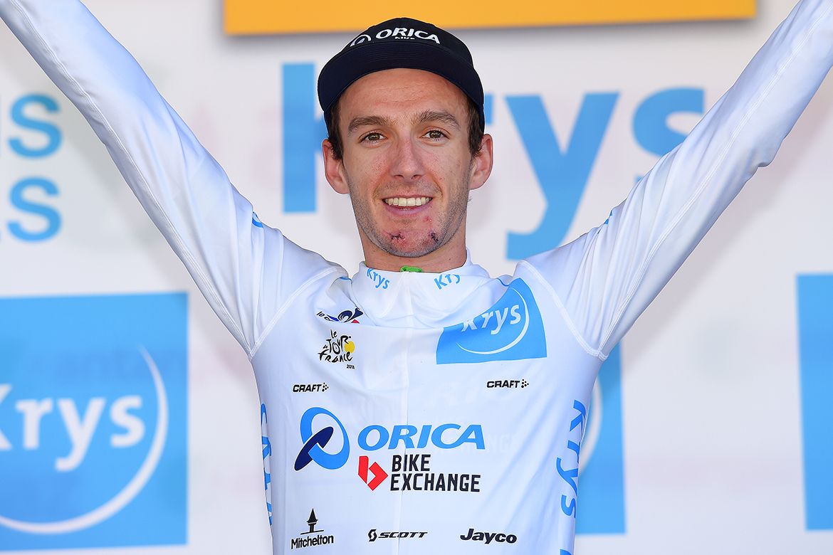 Adam Yates (Orica-BikeExchange) in the white jersey