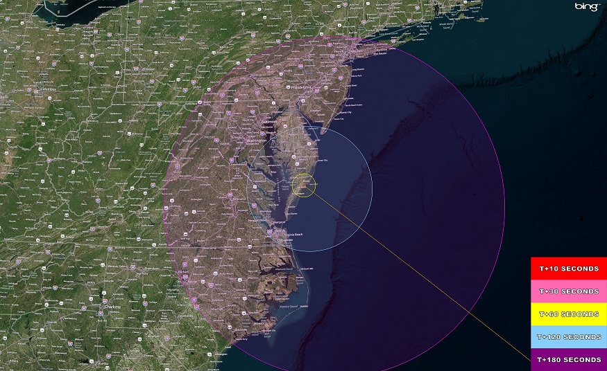 Visibility Map for Cygnus/Antares Launch on Sept. 18, 2013