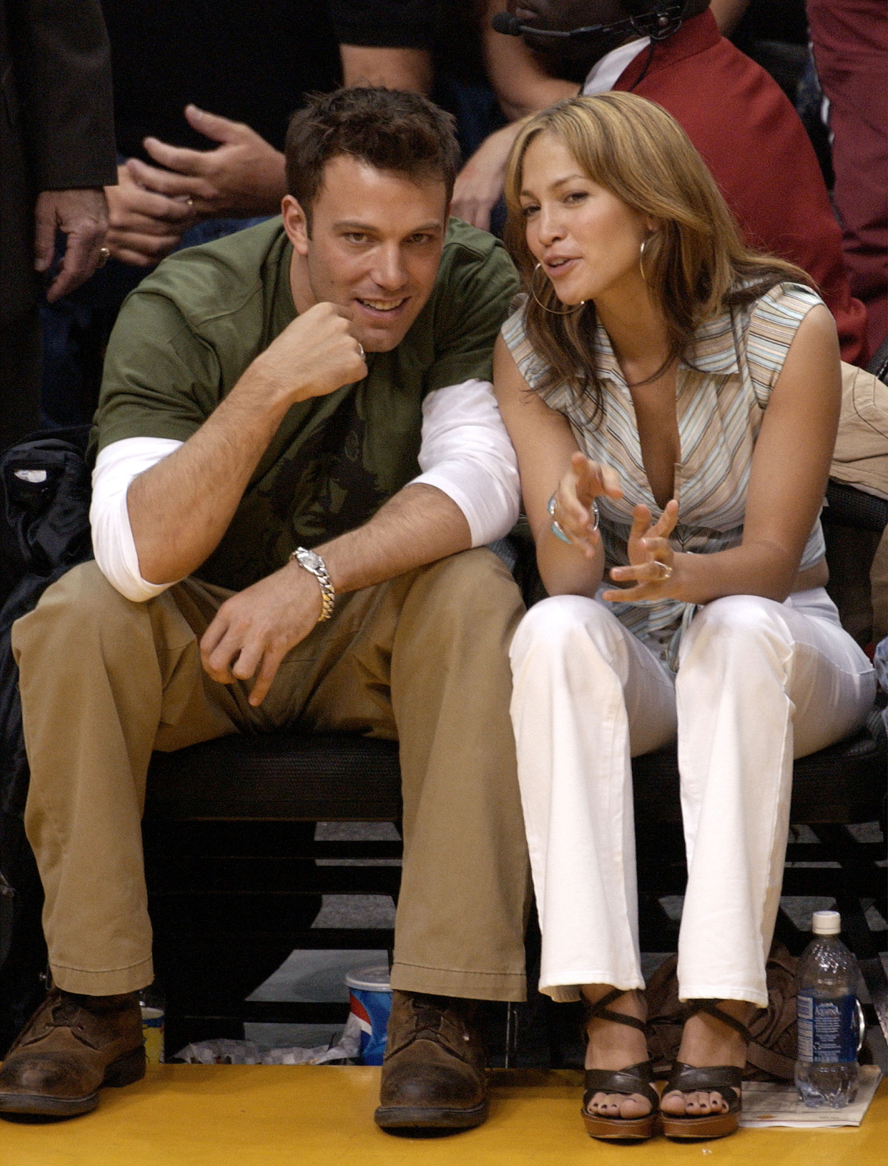 Ben Affleck and Jennifer Lopez at a Lakers Game in LA 2003