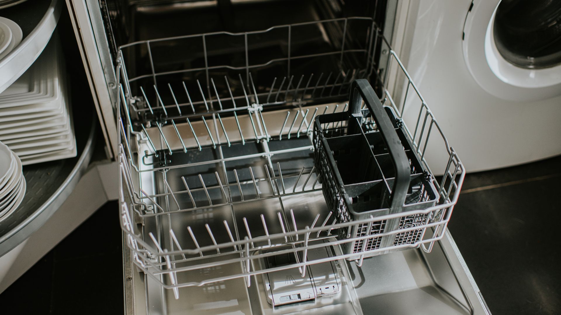 open dishwasher empty and clean