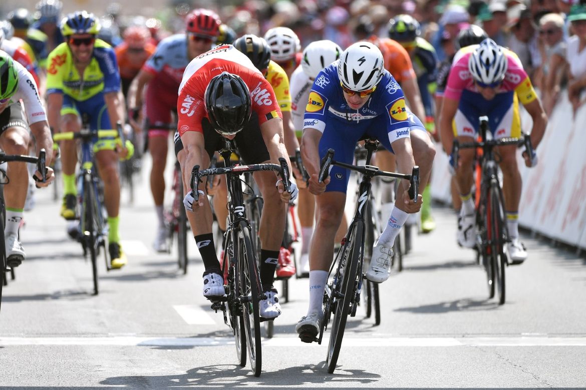 Jens Debusschere (Lotto Soudal) bests Alvaro Hodeg (Quick-Step Floors)