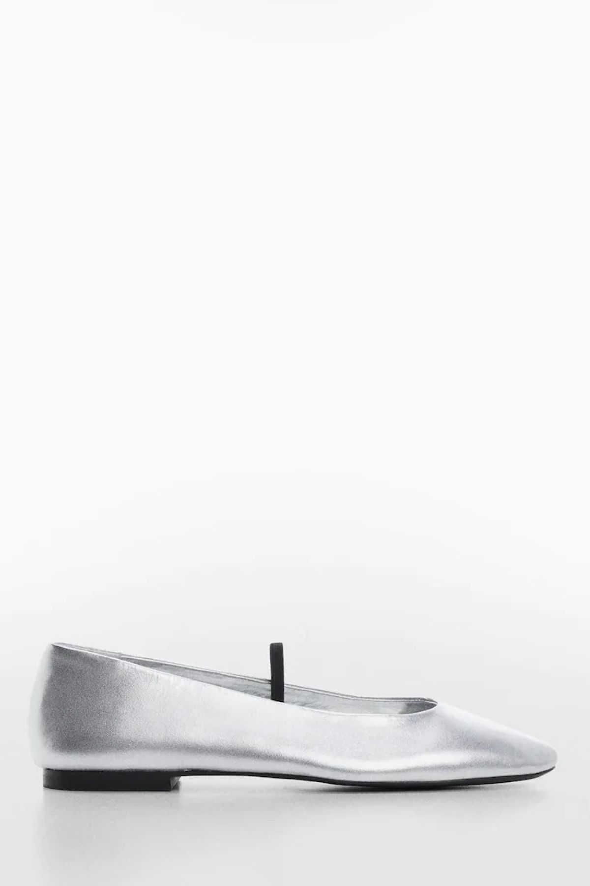 Mango Metallic leather ballerina