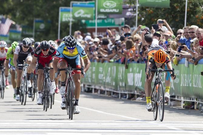 Eric Young (Optum) gets the win over Jure Kocjan (SmartStop) with Kiel Reijnen (UHC) in third