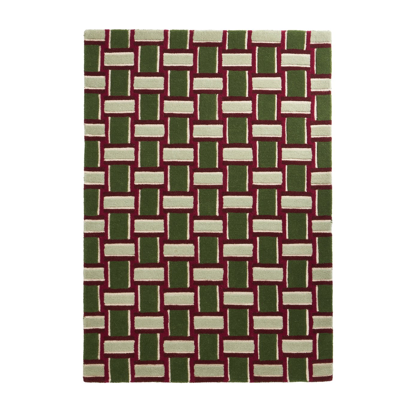 Habitat Archive Mid Century Burgundy Wool Rug - 120x170cm