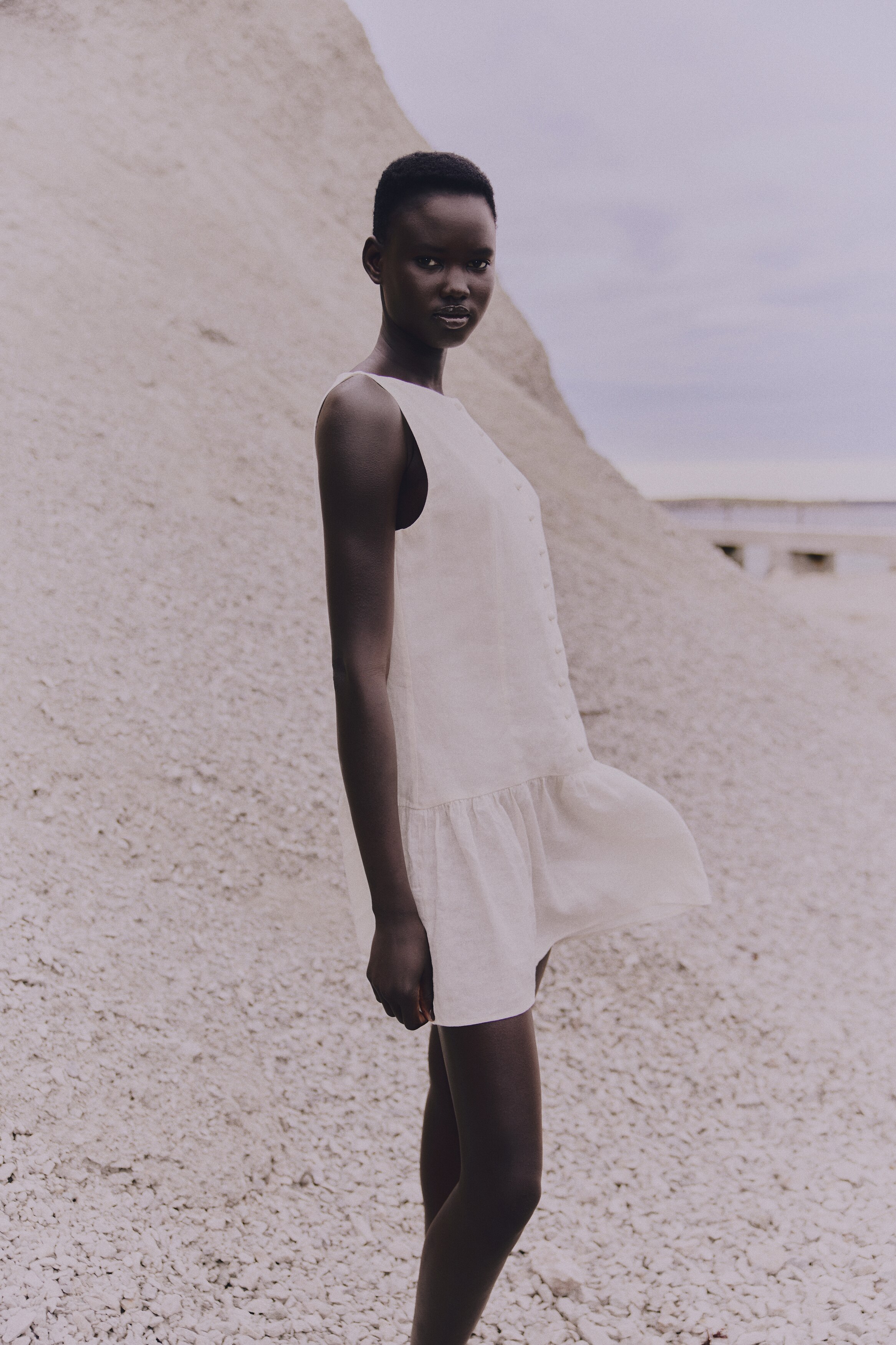 Linen-Blend Dress