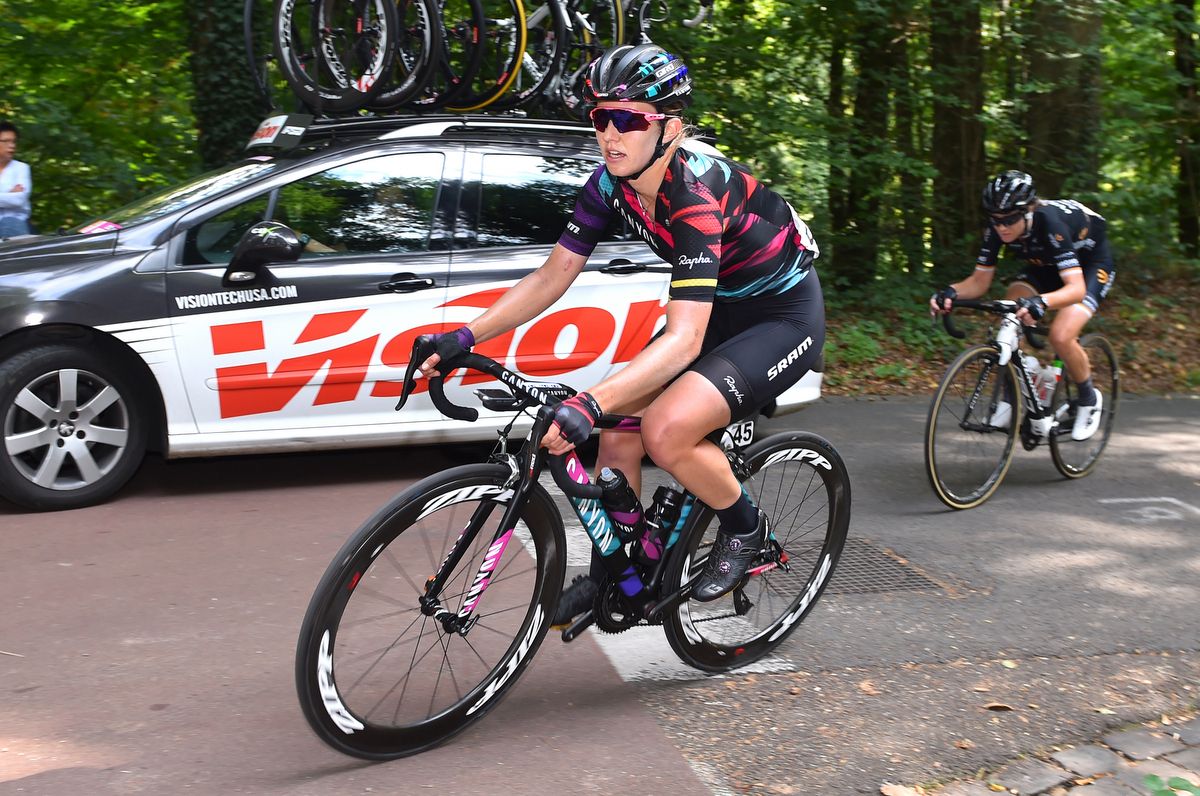 Alex Ryan riding through the caravan