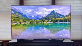 TCL QM8K showing image of landscape