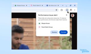 Google Chrome's Performance alert