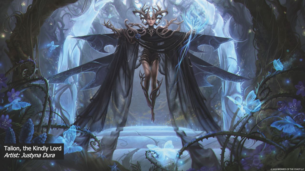 A card based on Maleficent in MTG Wilds of Eldraine
